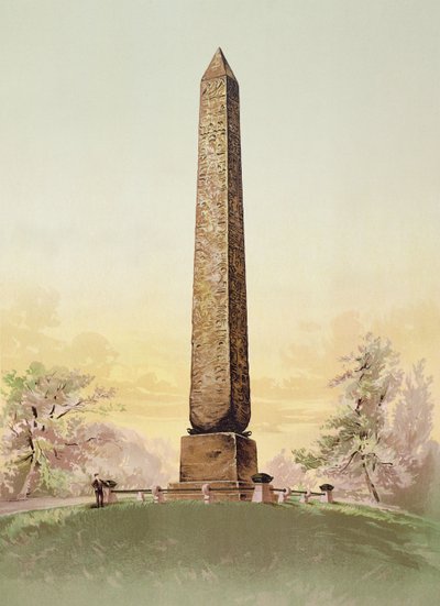 La Aguja de Cleopatra en Central Park, Nueva York, c.1881 de American School